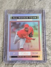 2022 Panini Three and Two Hunter Greene All-Rookie Team Gold Holo #d /50 RC REDS