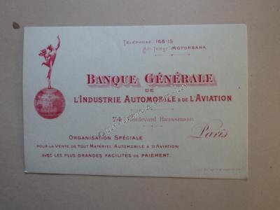 1910.Trade card Motorbank (Bank Automobil- und Luftfahrtindustrie).