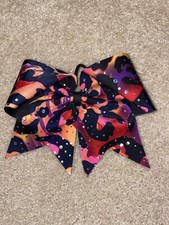 Cheer bow rainbow cheetah glitter