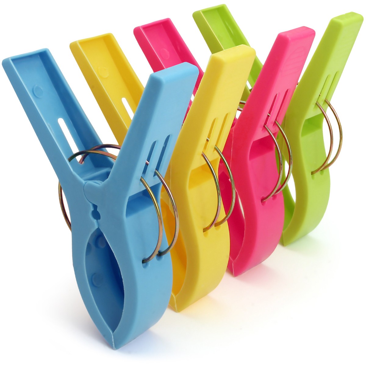 8 Stück Extra Große Strandtuch-Clips, 13 Cm – Bunte Farben, Mit Silikonpolster, Für Pool, Boot & Garten