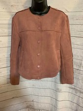 Stradivarius Women’s Collarless Jacket Snap Front Pink Size S Small