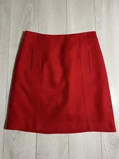 Talbots Wool Blend Red Pocket Pencil Skirt Sz 6