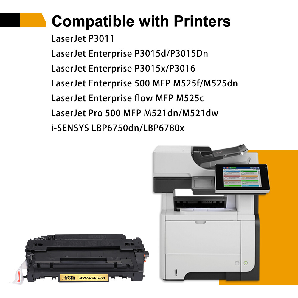 1PK HiYield CE255A Toner Cartridge for HP 55A LaserJet P3015 P3011
