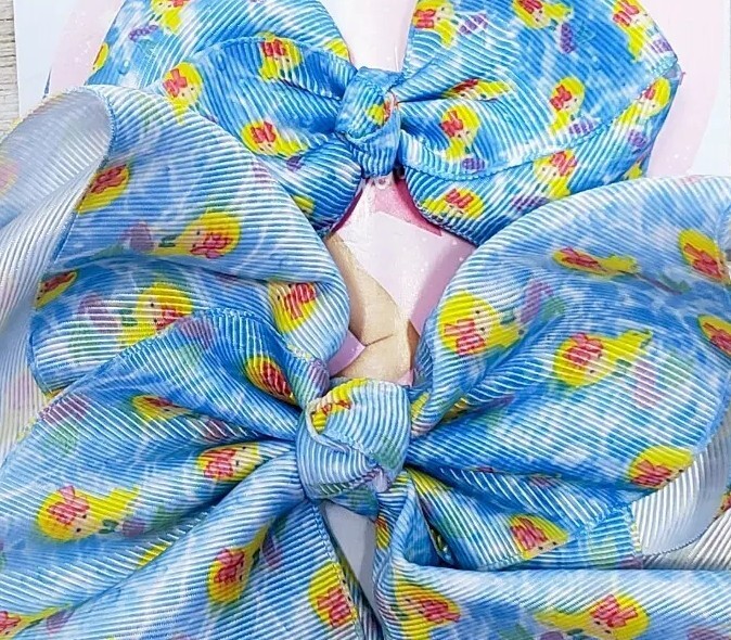 Girls Hair Bows Clip JoJo Siwa Bow Collection Blue White Waves