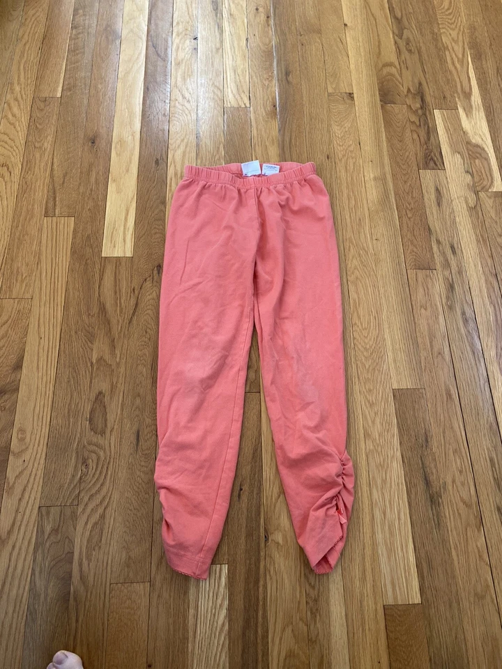 HANNA ANDERSSON Girls' Pink Peach STRETCH Capri Pants Size 140 US 10 Gathered - Image 2 of 4