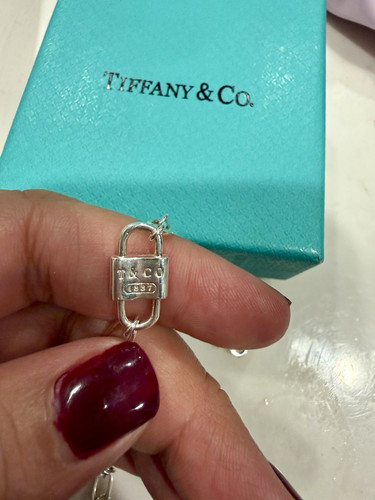 Tiffany & Co. Sterling Silver 925 Padlock Cable Chain Charm Bracelet Signed