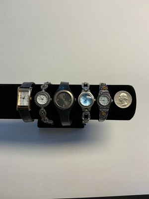 5 WATCHES GUESS, FOSSIL, WMD COPPER COLORED HANDS NUMBERS 2 UNKNOWN WB 16,17,18