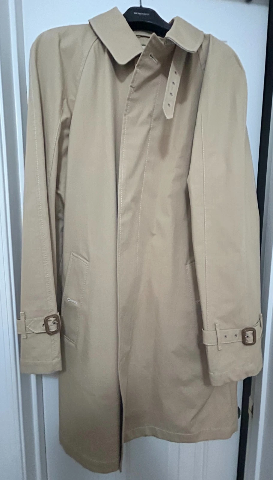 Burberry London Trench Coat Uomo 40R 100% Cotone Garbadine Beige Come Nuovo