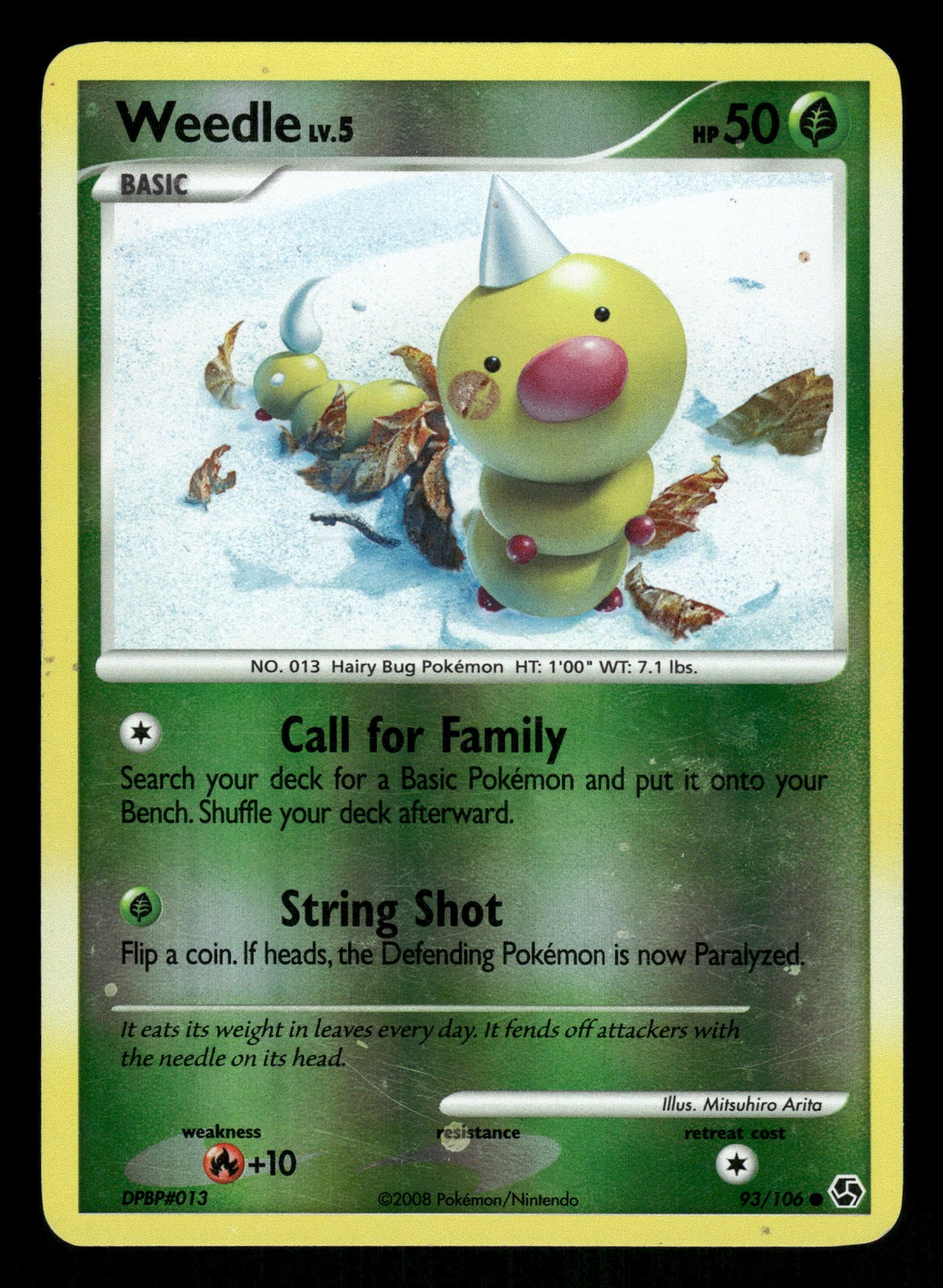 Pokemon Weedle Common Great Encounters 93/106 LP Reverse Holo