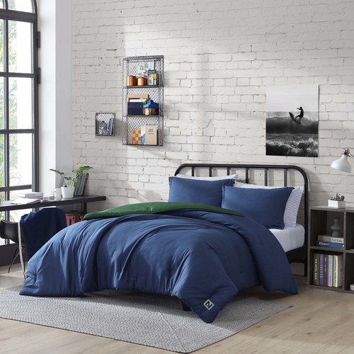 Nautica Baumwoll-Bettrock Twin – Navy, 15 Zoll Fall, Mit Geteilten Ecken