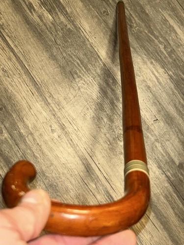 Vintage Japan Walking Cane Wooden ,Silver Metal Tip Black and White Stripe36" - Picture 8 of 8