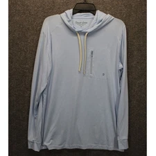 Duck Camp Shirt Medium Hoodie Outdoor Long Sleeve Blue Zip Pocket Pullover