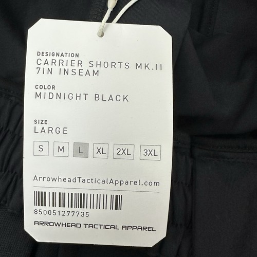 NWT Arrowhead Tactical Apparel Carrier Shorts Black Midnight Gym Training MK II - Picture 5 of 12