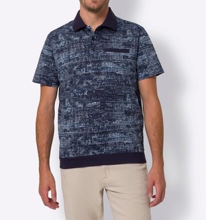 Herren Poloshirt Kurzarm Kragen Jersey marine Gr. 56/58 Neu