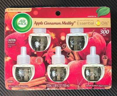 Air Wick Apple Cinnamon Medley Essential Scented Oils Limited Edition 100ml 5 Pk