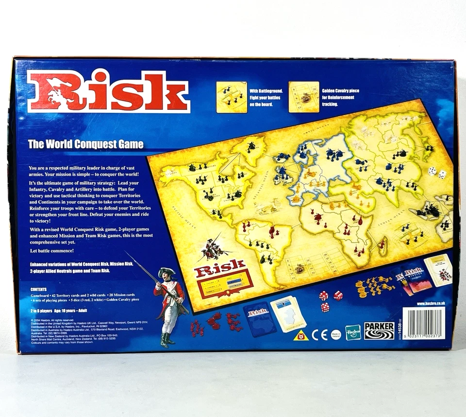 Risk Board Game Parker Bros 1996 The World Conquest Game Strategy 2-6 Players - Image 2 of 4