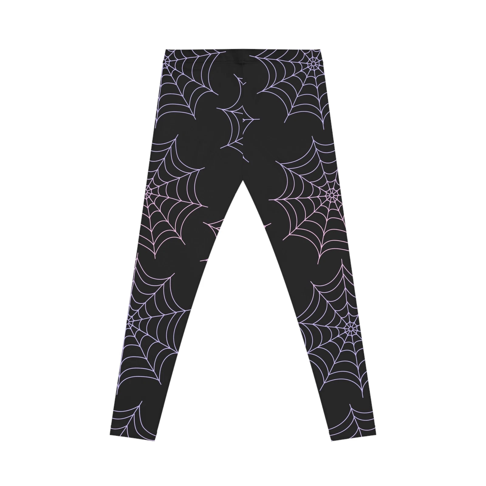 Halloween Black Cobweb Spiderweb Leggings for Women, Gothic Activewear