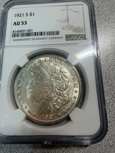 1921-S Morgan Silver Dollar NGC AU53
