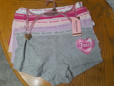 Juicy Couture  Women's Boyshort Underwear Panties Cotton Blend 5 Pair Size Larg