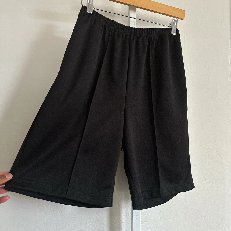 Pantalones Cortos De Colección Años 90 Blair Negro Poliéster con Cintura Elástica Talla 8 Foto 2 de 4