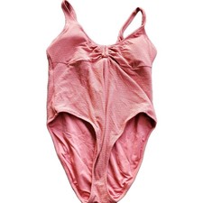 OLD NAVY One Piece SWIMSUIT Size XL Coral Color  Texture W/ "U" Chest Ring