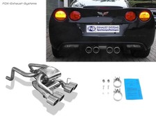  Sportauspuff mittig Corvette C6 C06 Coupe Cabrio ab 2004 4x100mm schräg