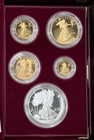 1995 W 5 Coin Gold & Silver Proof American Eagle Set (10th Anniv, Boxes & COA)
