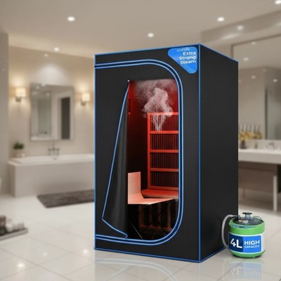 Spa-Quality Portable Sauna Box - 1 Person Design with 9 Adjustable Heat Levels