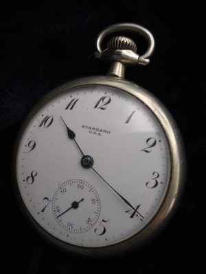 Antique 1900's NY Standard 7 jewel Pocket Watch Silverode Case Runs Sporadically