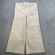 Pilcro The Kit High-Rise Wide-Leg Utility Trouser Jeans Womens 30 Ivory Western