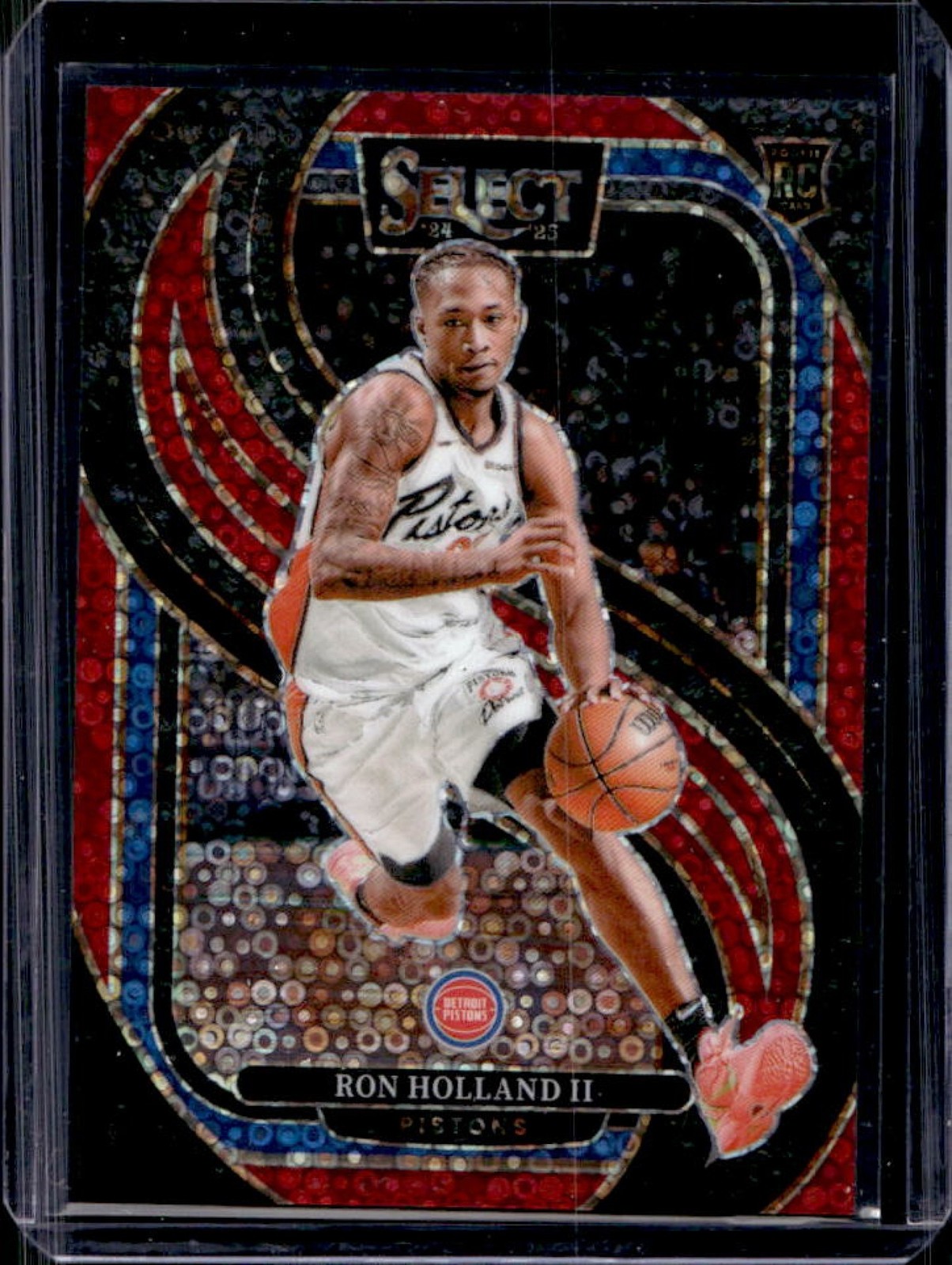 2024-25 Select Ron Holland II Premier Red Disco Prizm RC #32/49 Pistons