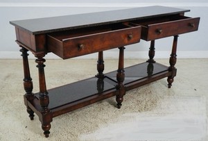 HENREDON Acquisitions Tiered Server Sideboard Buffet Console Table w Granite Top