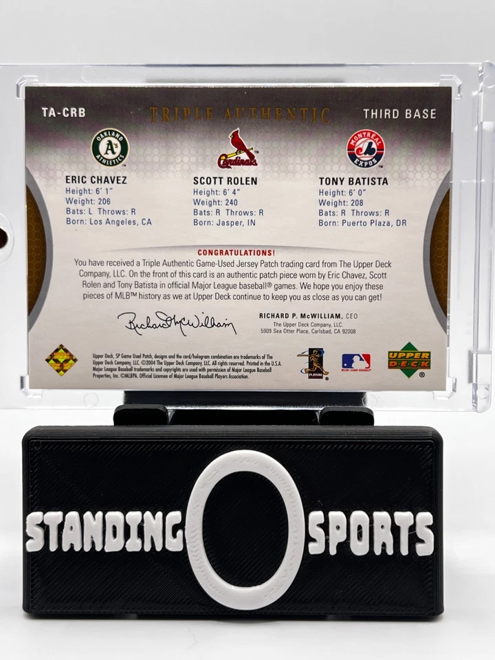 Parches UD SP 2004 triple auténtico Eric Chávez Scott Rolen Tony Bautista/10 Foto 3 de 4