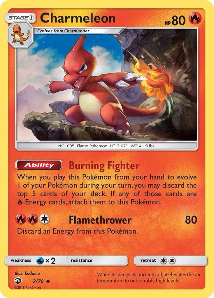 Pokémon TCG Charmeleon Dragon Majesty 2/70 Reverse Holo Uncommon Pack Fresh