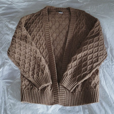 Old Navy Girls Brown Diamond Bobble Open Cardigan - Size 8 M 