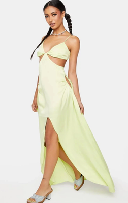 neon cutout dress NWT For Love & Lemons Toni Cutout Maxi Dress Citrus Neon Medium