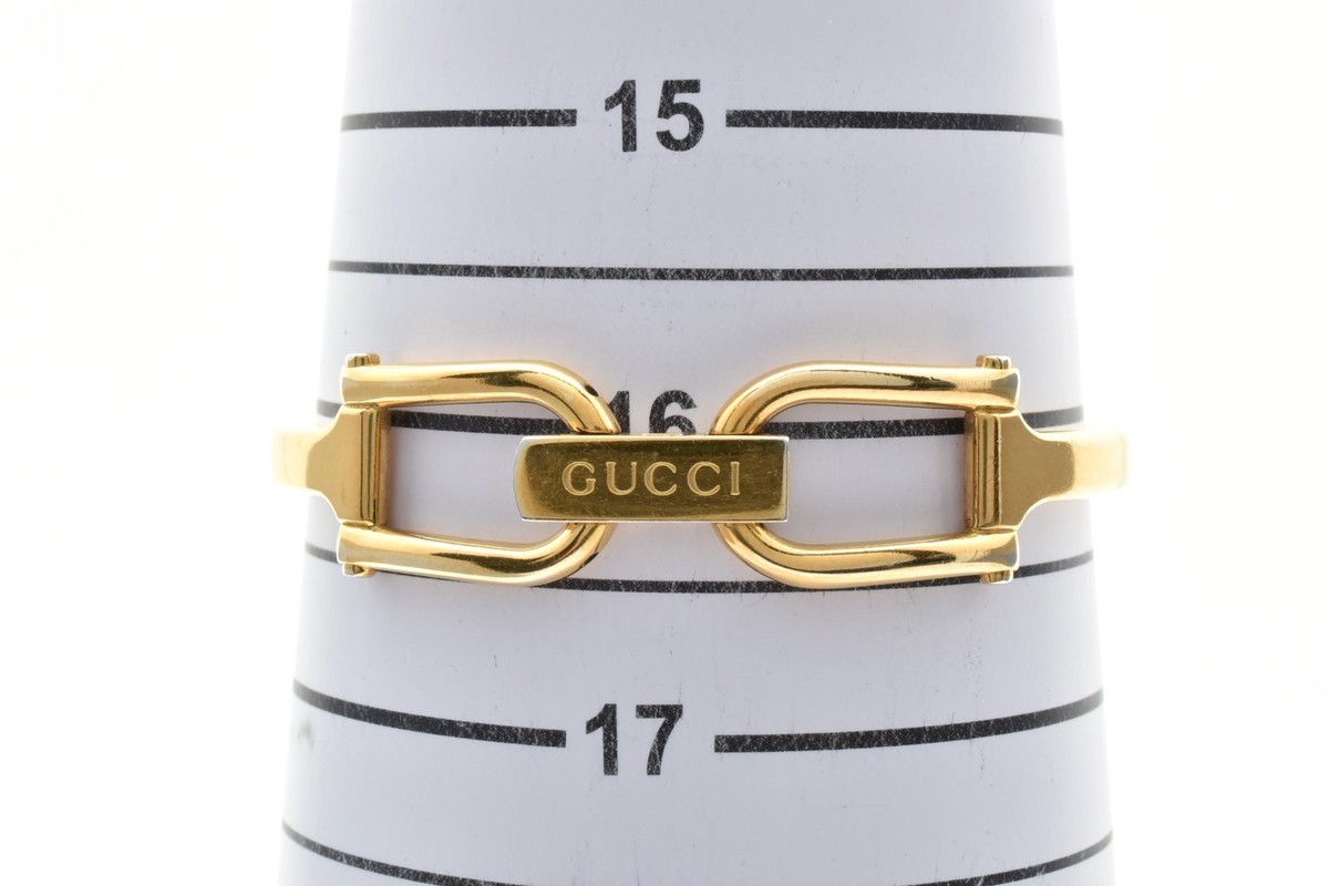 再値下　GUCCI グッチ　1500　ゴールド Ladies Gucci Gold Tone Black Dial 1500 Bangle Watch for sale