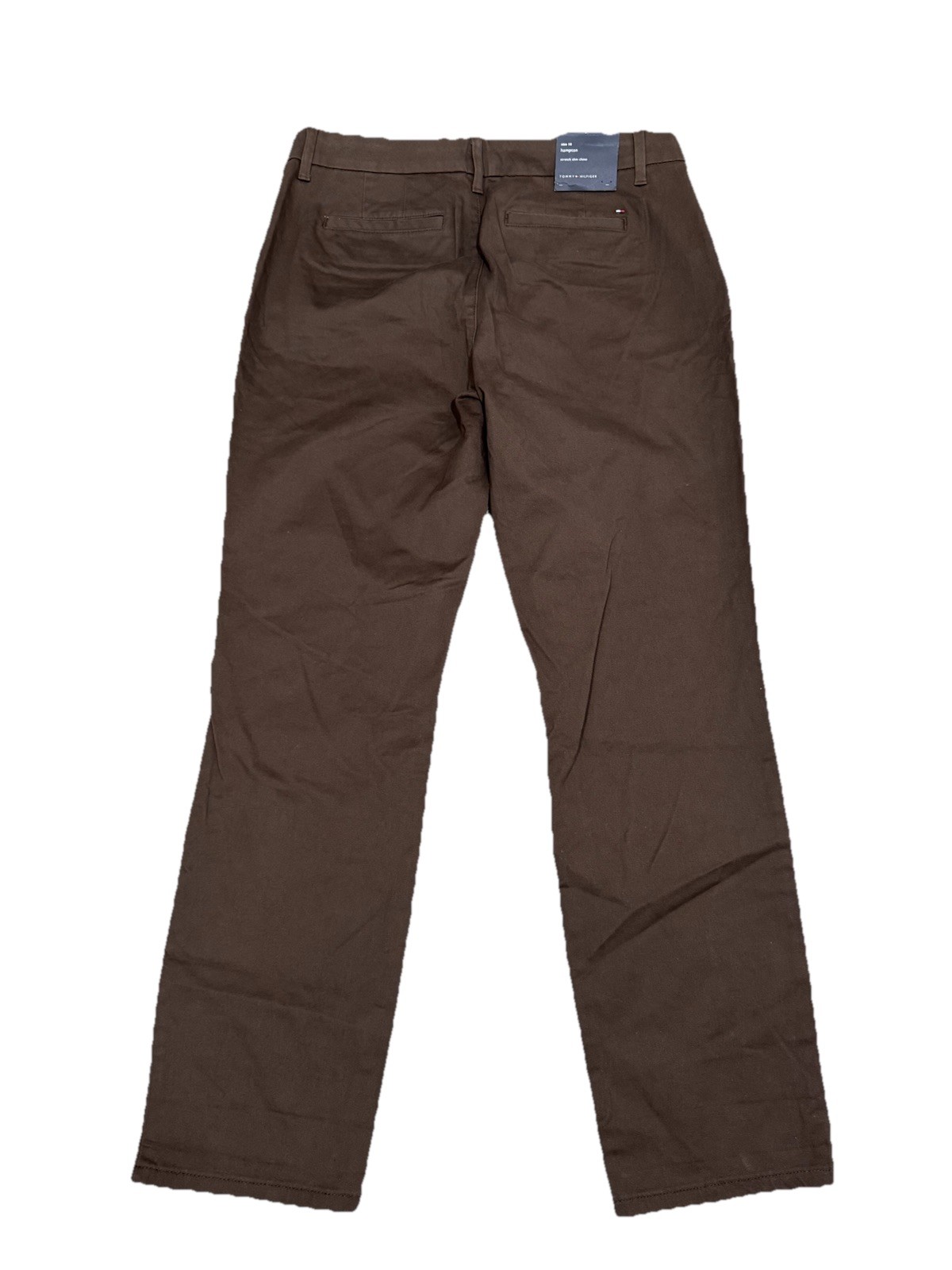 NWT Tommy Hilfiger Pants Women SZ 10 Hampton  Stretch Slim Chino Brown thumbnail 3