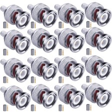 Fanbalunke 16 Pcs BNC Male Plug Crimp Connector for 50 Ohm RG58 LMR195 16