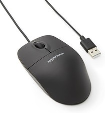New Amazon Basics 3-Button USB Wired Mouse Scrolling  Tracking