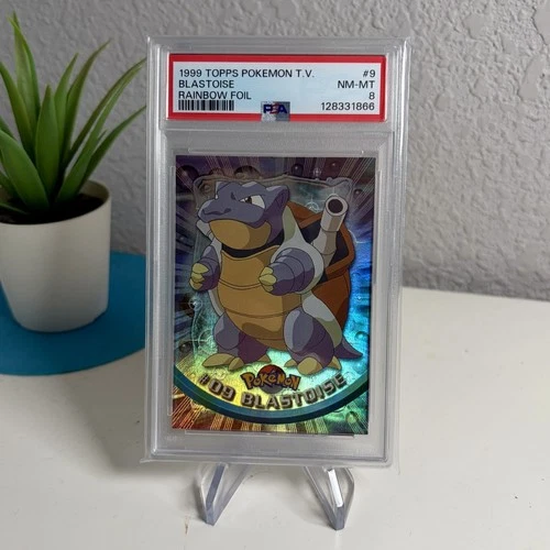 1999 TOPPS POKEMON TV RAINBOW FOIL #9 BLASTOISE PSA 8 📈