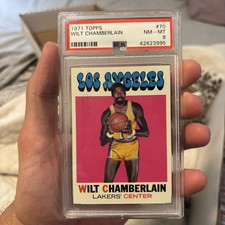 1971-72 Topps # 70 Wilt Chamberlain PSA 8 NM-MT Vintage Card CENTERED