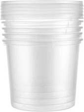 25oz Clear Round Plastic Container with Lid Disposable Storage Container 5 Pcs