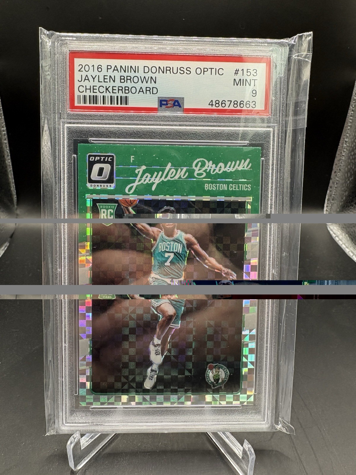 2016-17 Panini Donruss Optic Jaylen Brown #153 Checkerboard Prizm (RC) PSA 9