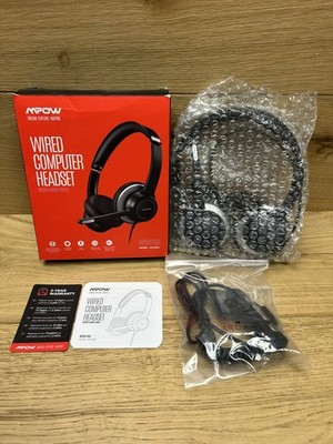 MPOW HC6 Modell BH328A Kabelgebunden Computer Headset mit Rauschunterdrückung - Brandneu 