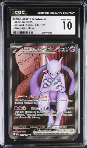 Pokemon Team Rocket’s Mewtwo ex 213/182 Destined Rivals - CGC 10