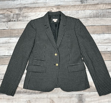 J. Crew Factory Elbow Patch Keating Boy Blazer Business Houndstooth Grey Black