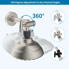 Adjustable Swivel Rain Shower Head Adapter, Shower Arm Extension for Fixed