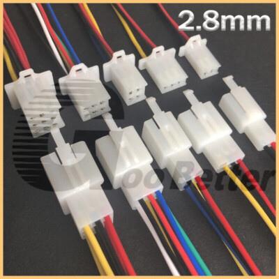 2.8mm Connector Plug Socket 2 3 4 6 9 Way Pin Male Female Wire