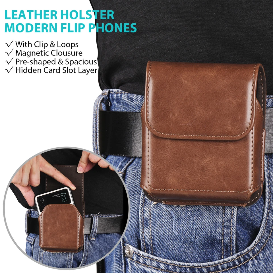 Funda con solapa magnética de cuero PU con clip para cinturón para Razr/+ Plus/Ultra 2025 Foto 2 de 4